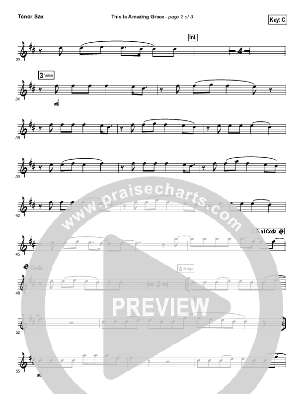 This Is Amazing Grace (Instrument Solo) Tenor Sax Solo (Phil Wickham)