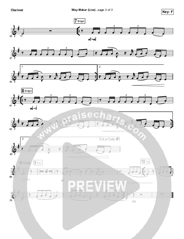 Way Maker (Instrument Solo) Clarinet Solo (Leeland)