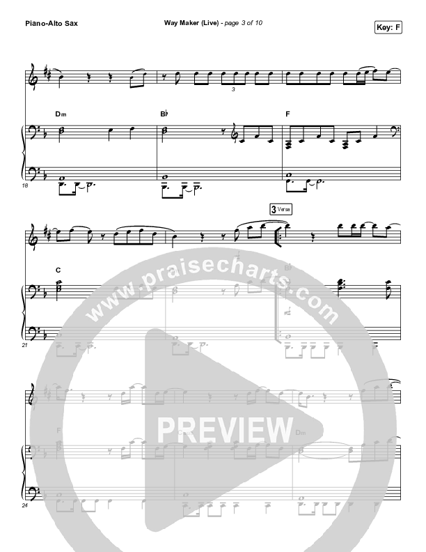 Way Maker (Instrument Solo) Alto Sax & Piano (Leeland)