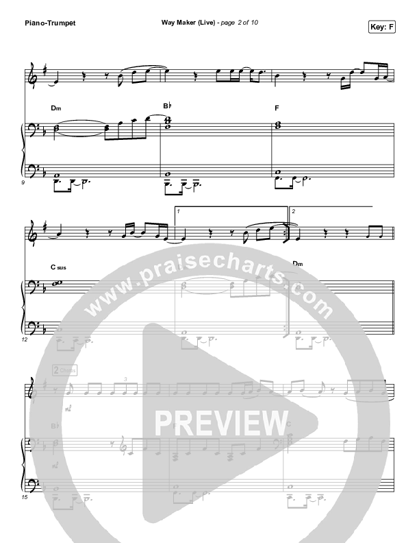 Way Maker (Instrument Solo) Trumpet & Piano (Leeland)