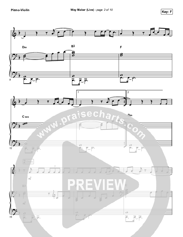 Way Maker (Instrument Solo) Violin & Piano (Leeland)