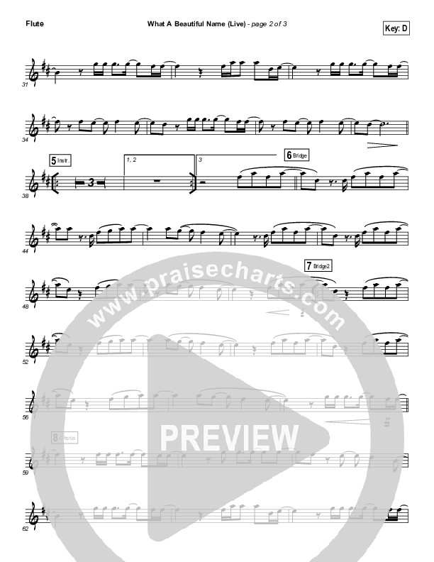 What A Beautiful Name (Instrument Solo) Flute Solo (Hillsong Worship)