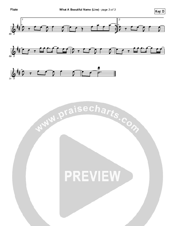 What A Beautiful Name (Instrument Solo) Flute Solo (Hillsong Worship)
