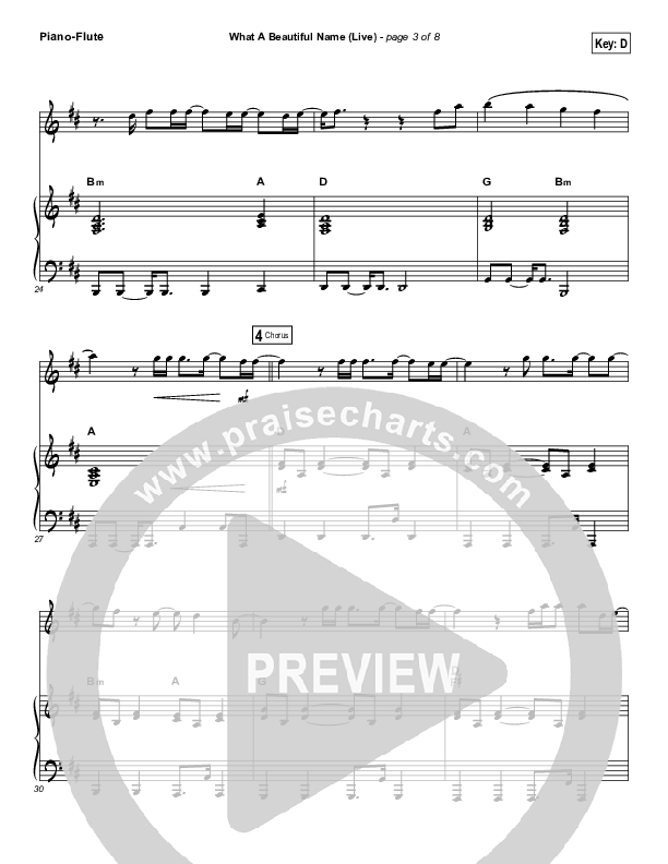 What A Beautiful Name (Instrument Solo) Piano/Flute (Hillsong Worship)