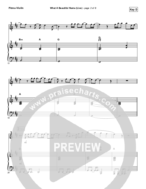 What A Beautiful Name (Instrument Solo) Piano/Violin (Hillsong Worship)