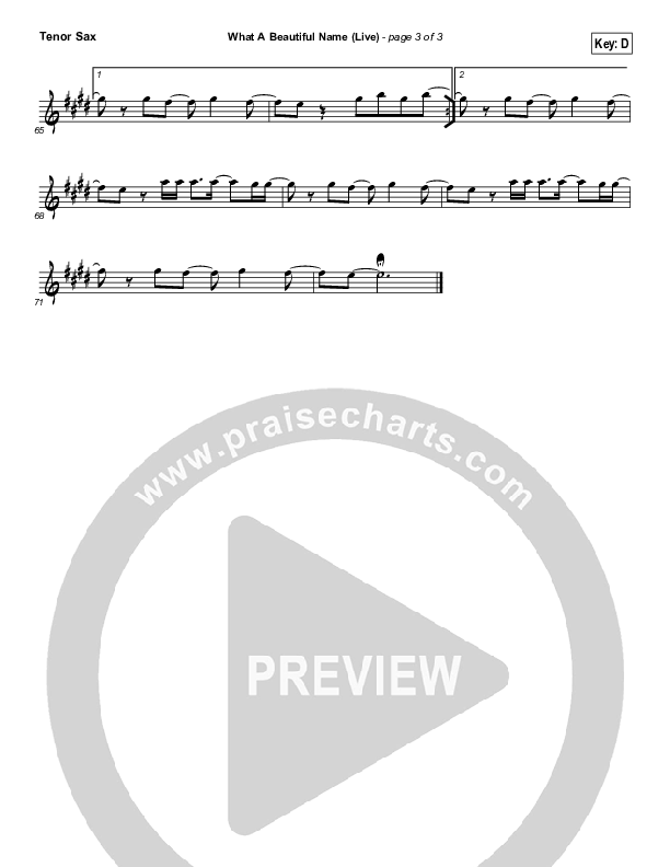 What A Beautiful Name (Instrument Solo) Tenor Sax Solo (Hillsong Worship)