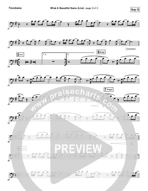 What A Beautiful Name (Instrument Solo) Trombone Solo (Hillsong Worship)