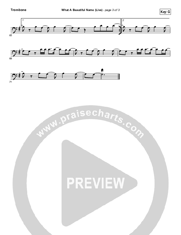 What A Beautiful Name (Instrument Solo) Trombone Solo (Hillsong Worship)