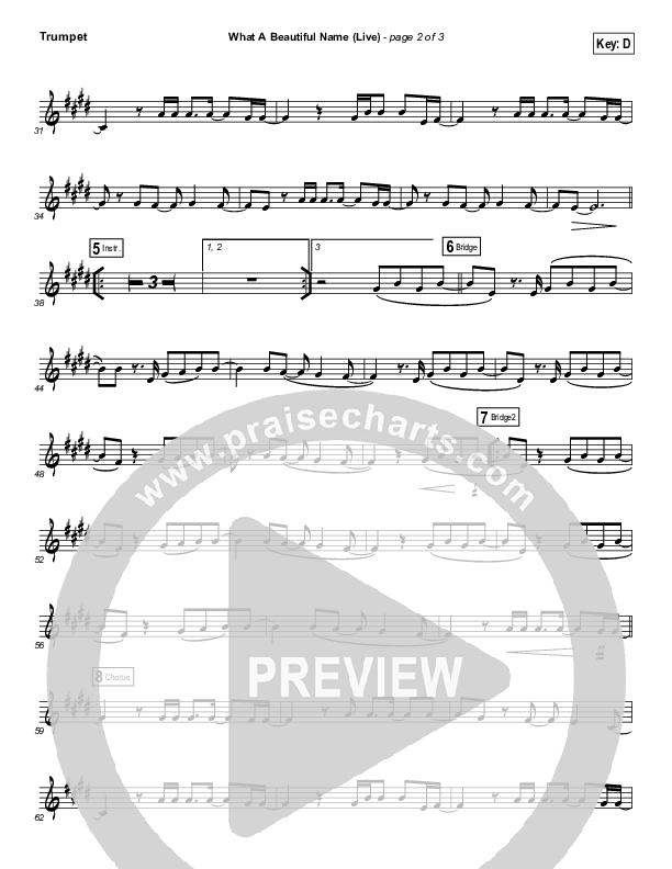 What A Beautiful Name (Instrument Solo) Trumpet Solo (Hillsong Worship)