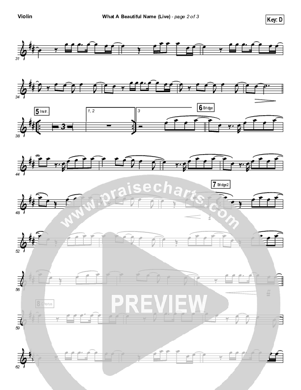 What A Beautiful Name (Instrument Solo) Violin Solo (Hillsong Worship)