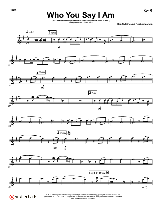 Who You Say I Am (Instrument Solo) Flute Solo (Hillsong Worship)