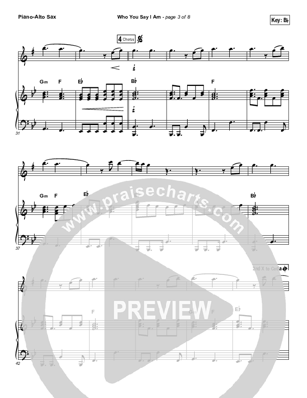 Who You Say I Am (Instrument Solo) Piano/Alto Sax (Hillsong Worship)