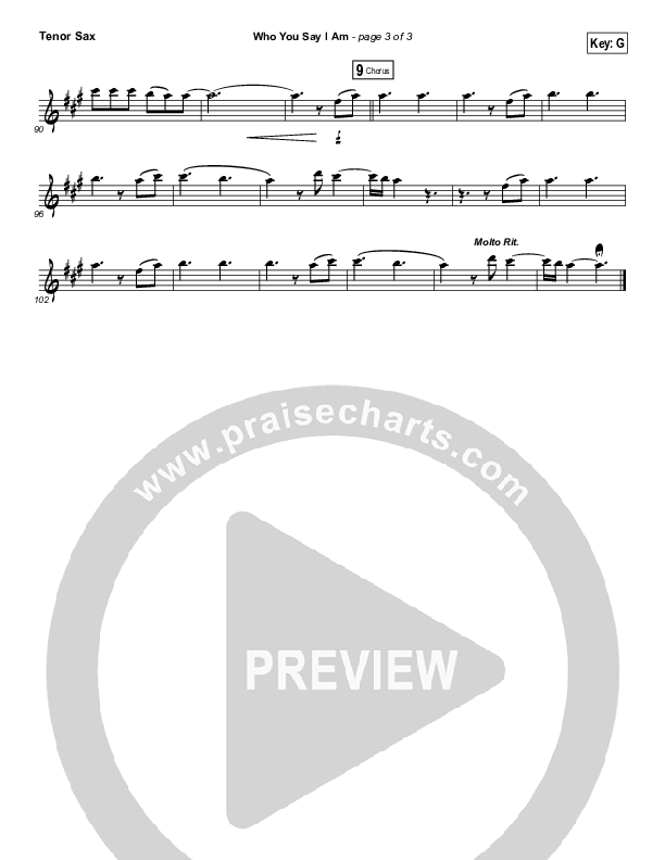 Who You Say I Am (Instrument Solo) Tenor Sax Solo (Hillsong Worship)