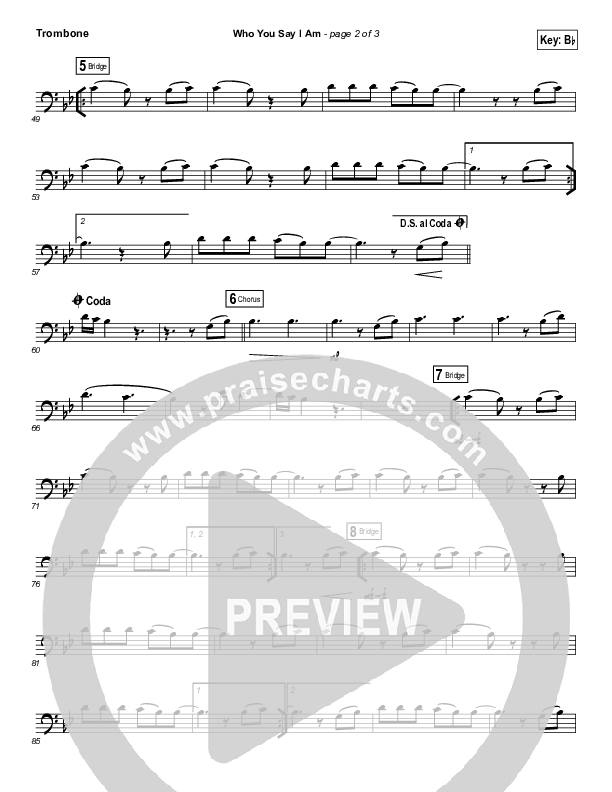 Who You Say I Am (Instrument Solo) Trombone Solo (Hillsong Worship)