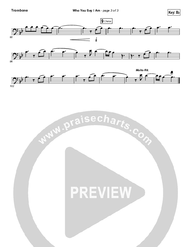 Who You Say I Am (Instrument Solo) Trombone Solo (Hillsong Worship)