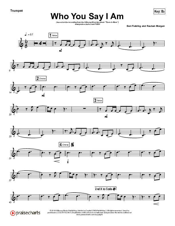 Who You Say I Am (Instrument Solo) Trumpet Solo (Hillsong Worship)