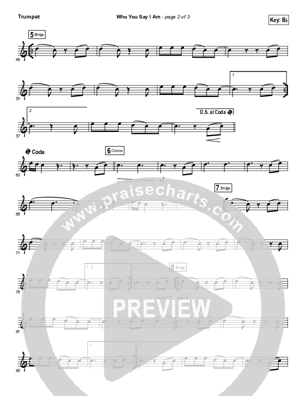 Who You Say I Am (Instrument Solo) Trumpet Solo (Hillsong Worship)