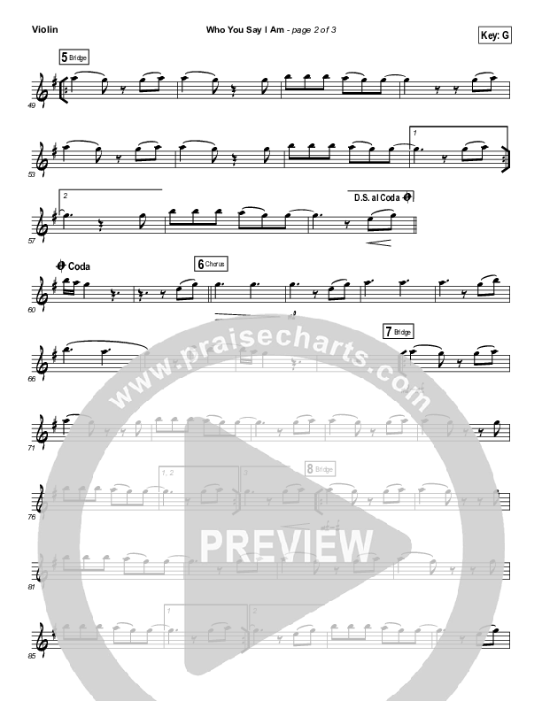 Who You Say I Am (Instrument Solo) Violin Solo (Hillsong Worship)