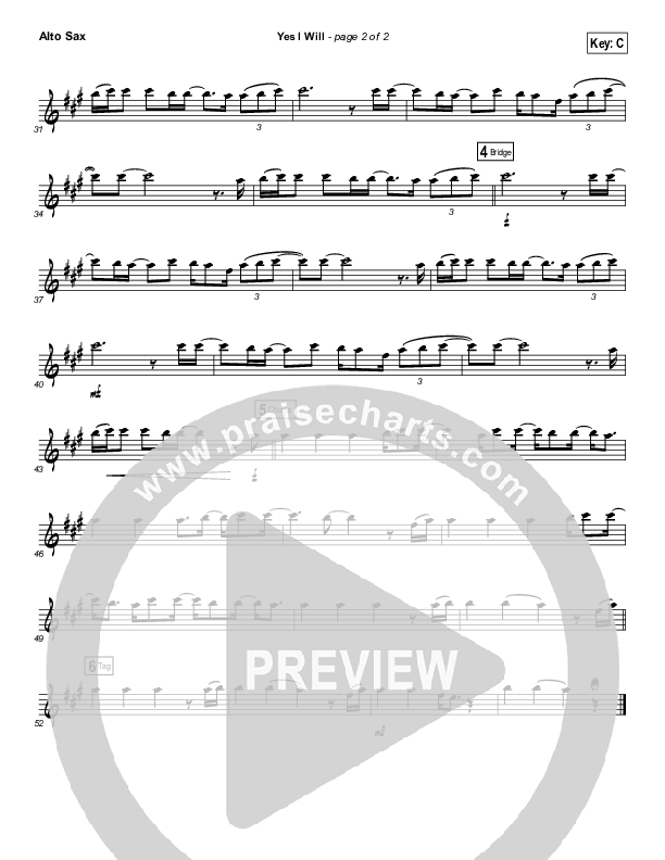 Yes I Will (Instrument Solo) Alto Sax Solo (Vertical Worship)