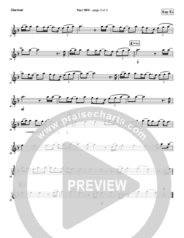 Yes I Will (Instrument Solo) Clarinet Solo (Vertical Worship)