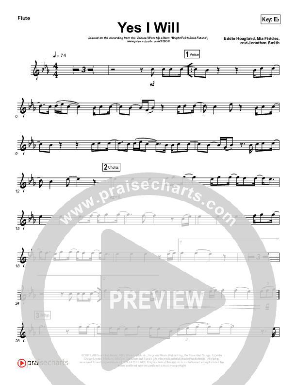 Yes I Will (Instrument Solo) Flute Solo (Vertical Worship)