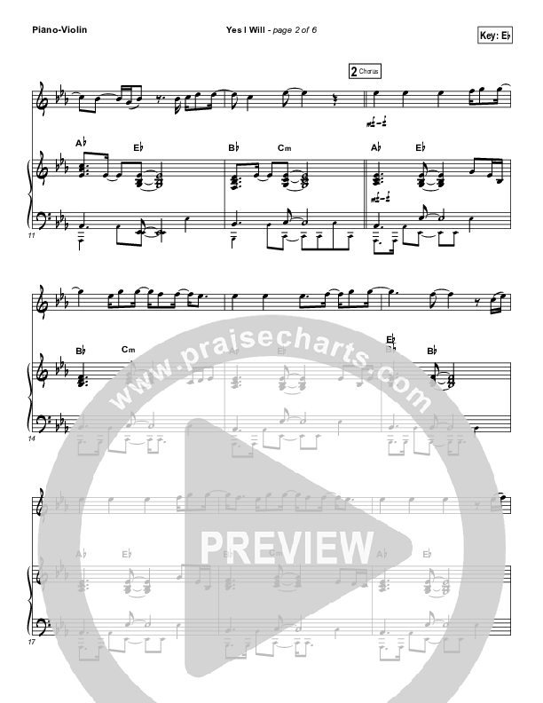Yes I Will (Instrument Solo) Piano/Violin (Vertical Worship)