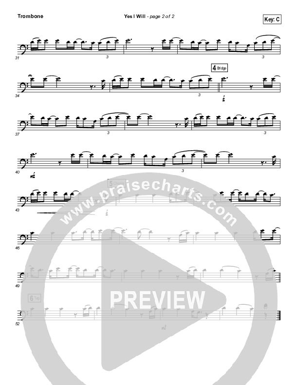 Yes I Will (Instrument Solo) Trombone Solo (Vertical Worship)