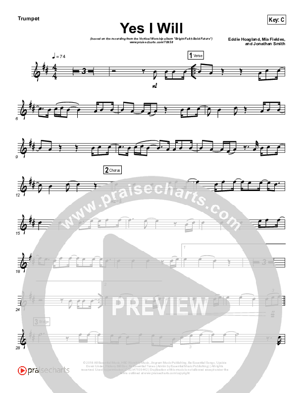 Yes I Will (Instrument Solo) Trumpet Solo (Vertical Worship)