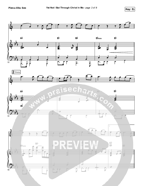 Yet Not I But Through Christ In Me (Instrument Solo) Alto Sax & Piano (CityAlight)