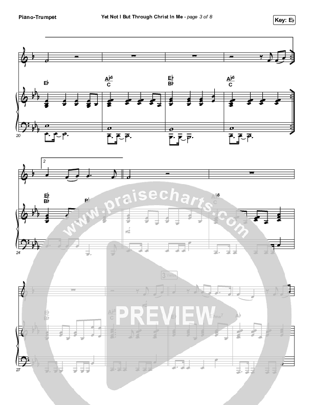 Yet Not I But Through Christ In Me (Instrument Solo) Trumpet & Piano (CityAlight)