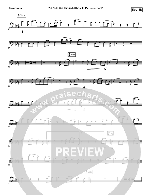 Yet Not I But Through Christ In Me (Instrument Solo) Trombone Solo (CityAlight)