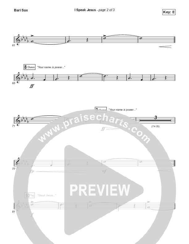 I Speak Jesus (Choral Anthem SATB) Bari Sax (Signature Sessions / Shylo Sharity / Arr. Mason Brown / Northside Baptist Choir)