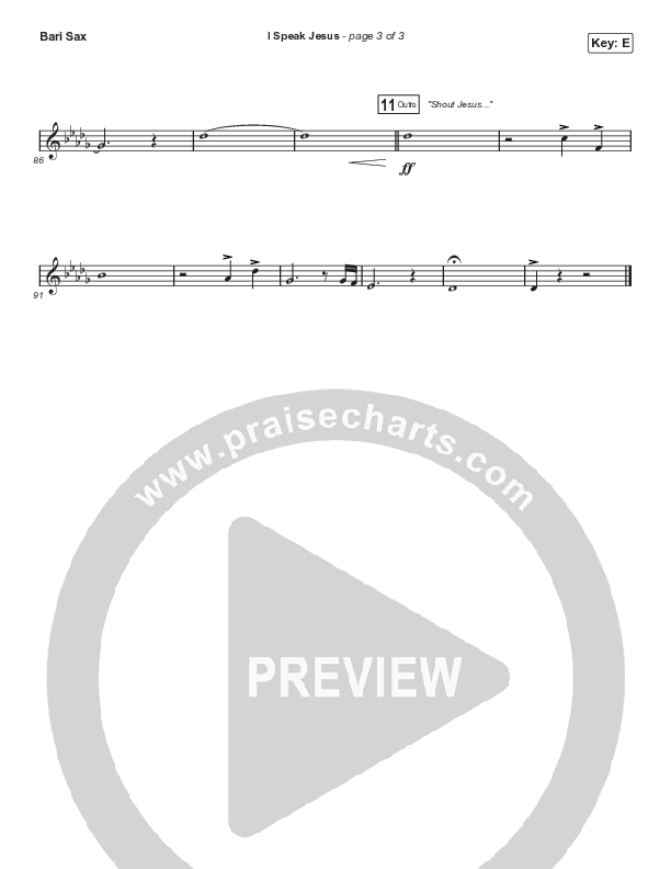 I Speak Jesus (Choral Anthem SATB) Bari Sax (Signature Sessions / Shylo Sharity / Arr. Mason Brown / Northside Baptist Choir)