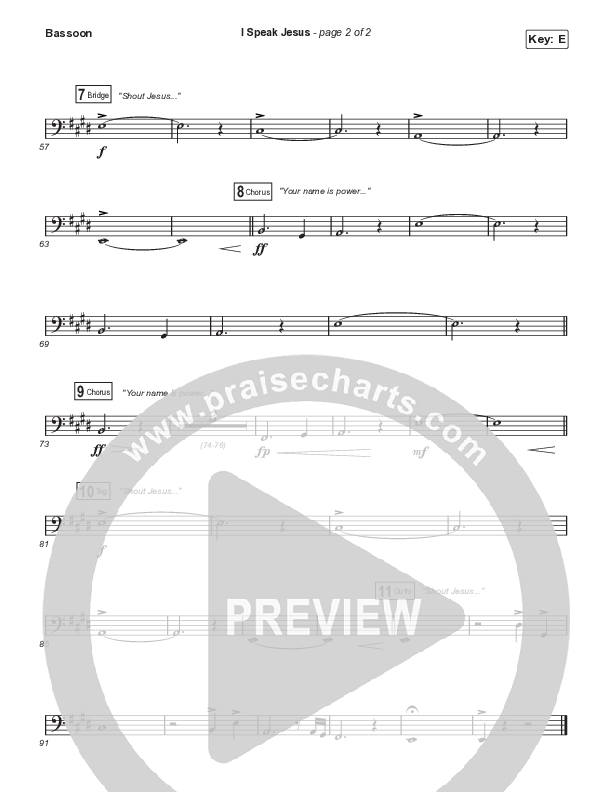 I Speak Jesus (Choral Anthem SATB) Bassoon (Signature Sessions / Shylo Sharity / Arr. Mason Brown / Northside Baptist Choir)