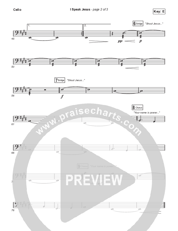 I Speak Jesus (Choral Anthem SATB) Cello (Signature Sessions / Shylo Sharity / Arr. Mason Brown / Northside Baptist Choir)