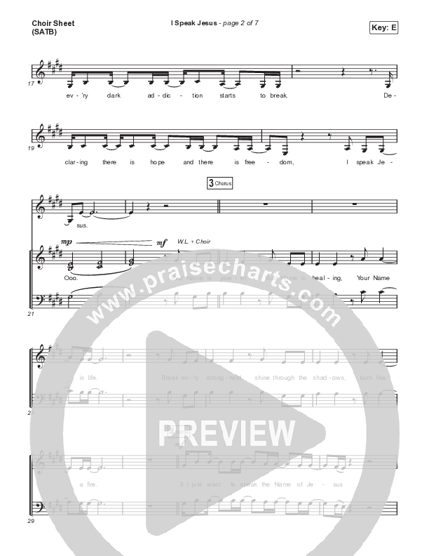 I Speak Jesus (Choral Anthem SATB) Choir Sheet (SATB) (Signature Sessions / Shylo Sharity / Arr. Mason Brown / Northside Baptist Choir)
