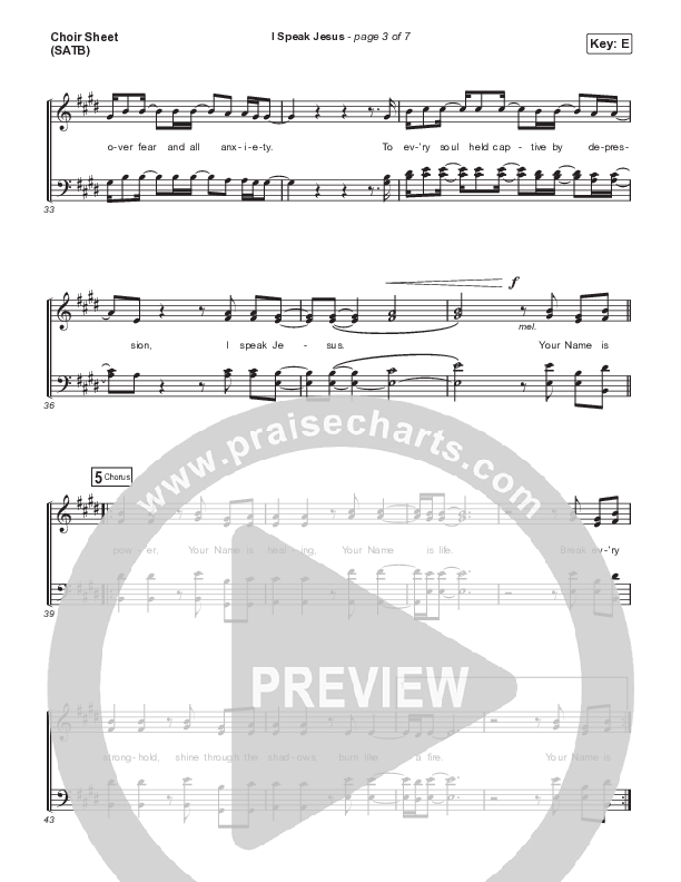 I Speak Jesus (Choral Anthem SATB) Choir Sheet (SATB) (Signature Sessions / Shylo Sharity / Arr. Mason Brown / Northside Baptist Choir)