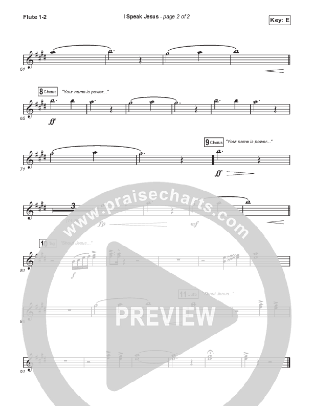 I Speak Jesus (Choral Anthem SATB) Flute 1,2 (Signature Sessions / Shylo Sharity / Arr. Mason Brown / Northside Baptist Choir)