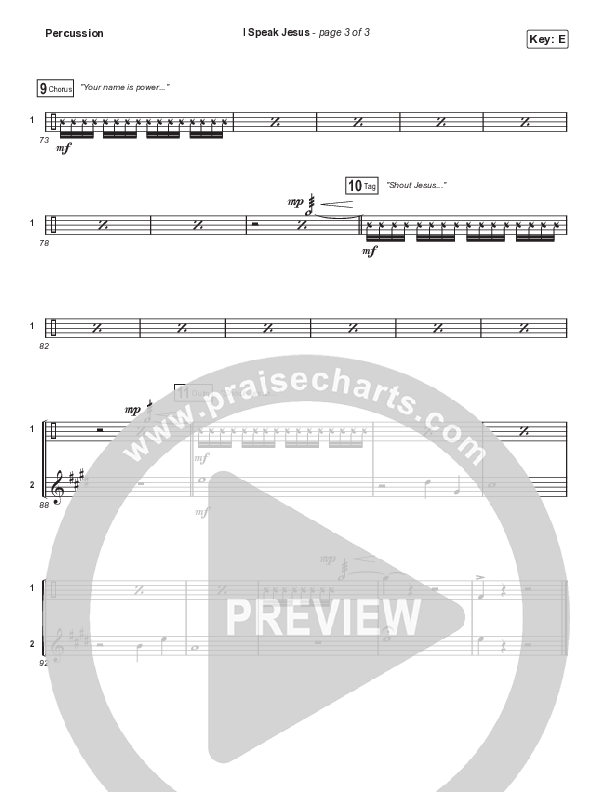 I Speak Jesus (Choral Anthem SATB) Percussion (Signature Sessions / Shylo Sharity / Arr. Mason Brown / Northside Baptist Choir)