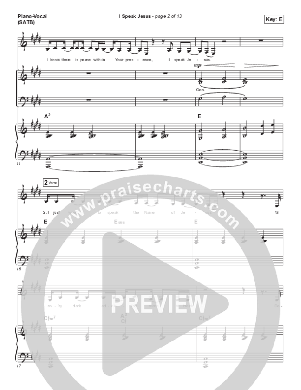 I Speak Jesus (Choral Anthem SATB) Piano/Vocal (SATB) (Signature Sessions / Shylo Sharity / Arr. Mason Brown / Northside Baptist Choir)