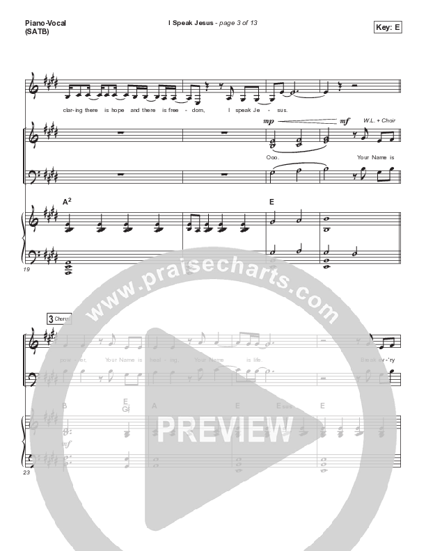 I Speak Jesus (Choral Anthem SATB) Piano/Vocal (SATB) (Signature Sessions / Shylo Sharity / Arr. Mason Brown / Northside Baptist Choir)