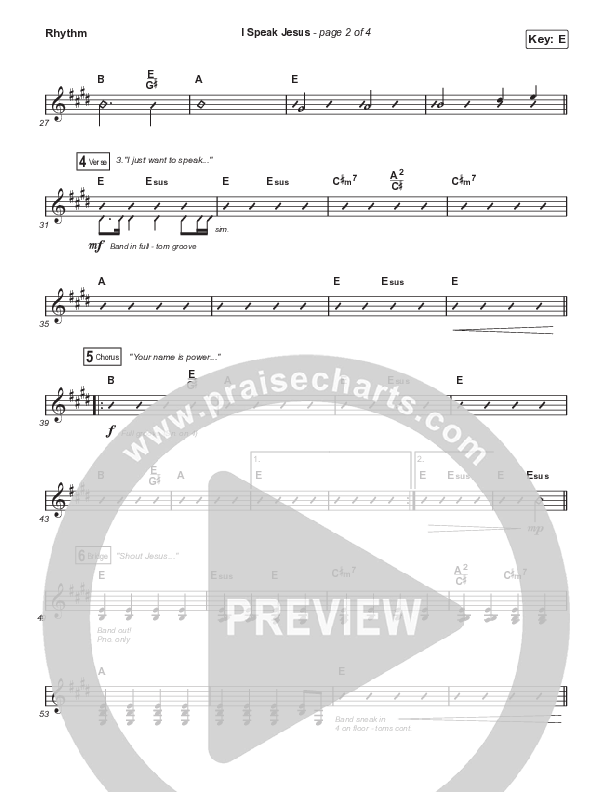 I Speak Jesus (Choral Anthem SATB) Rhythm Chart (Signature Sessions / Shylo Sharity / Arr. Mason Brown / Northside Baptist Choir)