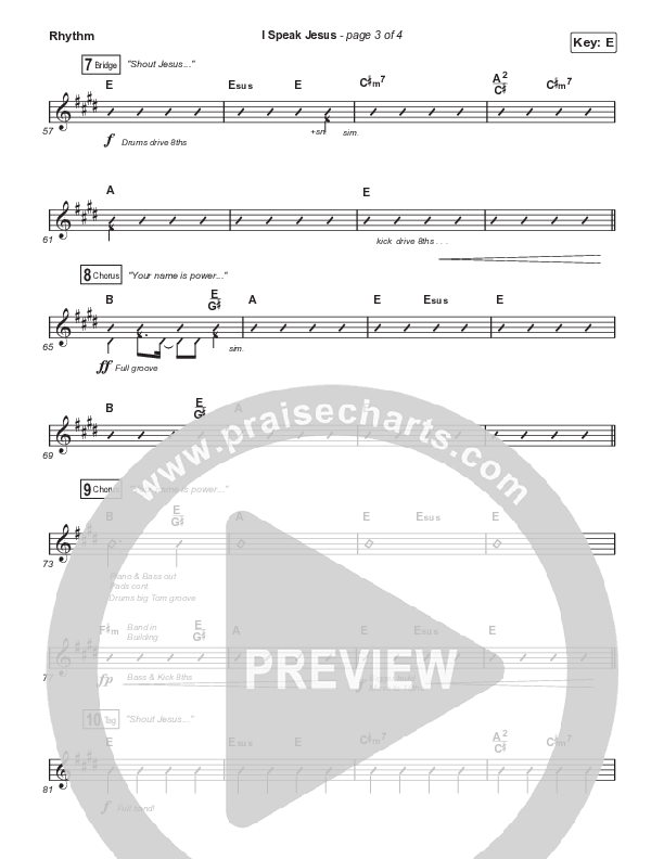 I Speak Jesus (Choral Anthem SATB) Rhythm Chart (Signature Sessions / Shylo Sharity / Arr. Mason Brown / Northside Baptist Choir)