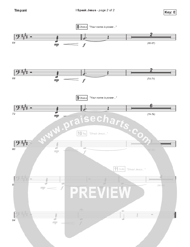 I Speak Jesus (Choral Anthem SATB) Timpani (Signature Sessions / Shylo Sharity / Arr. Mason Brown / Northside Baptist Choir)