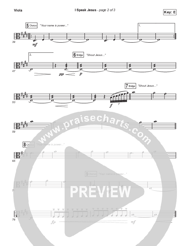 I Speak Jesus (Choral Anthem SATB) Viola (Signature Sessions / Shylo Sharity / Arr. Mason Brown / Northside Baptist Choir)