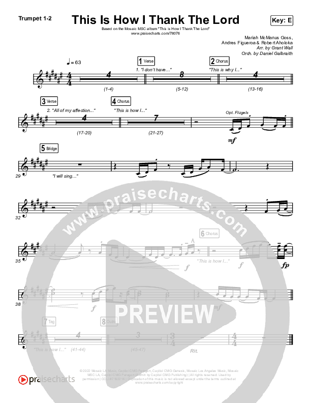 This Is How I Thank The Lord Brass Pack (Mosaic MSC)