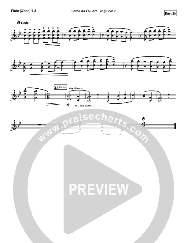 Come As You Are Flute/Oboe 1/2/3 (Pocket Full Of Rocks)