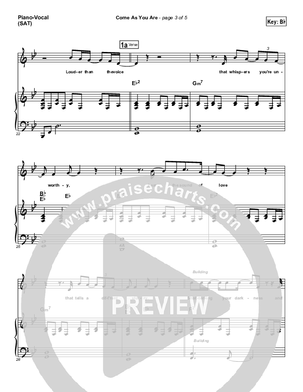 Come As You Are Piano/Vocal (SAT) (Pocket Full Of Rocks)