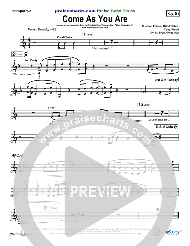 Come As You Are Trumpet 1,2 (Pocket Full Of Rocks)