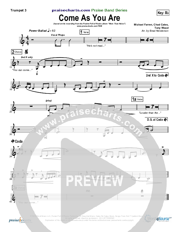 Come As You Are Trumpet 3 (Pocket Full Of Rocks)